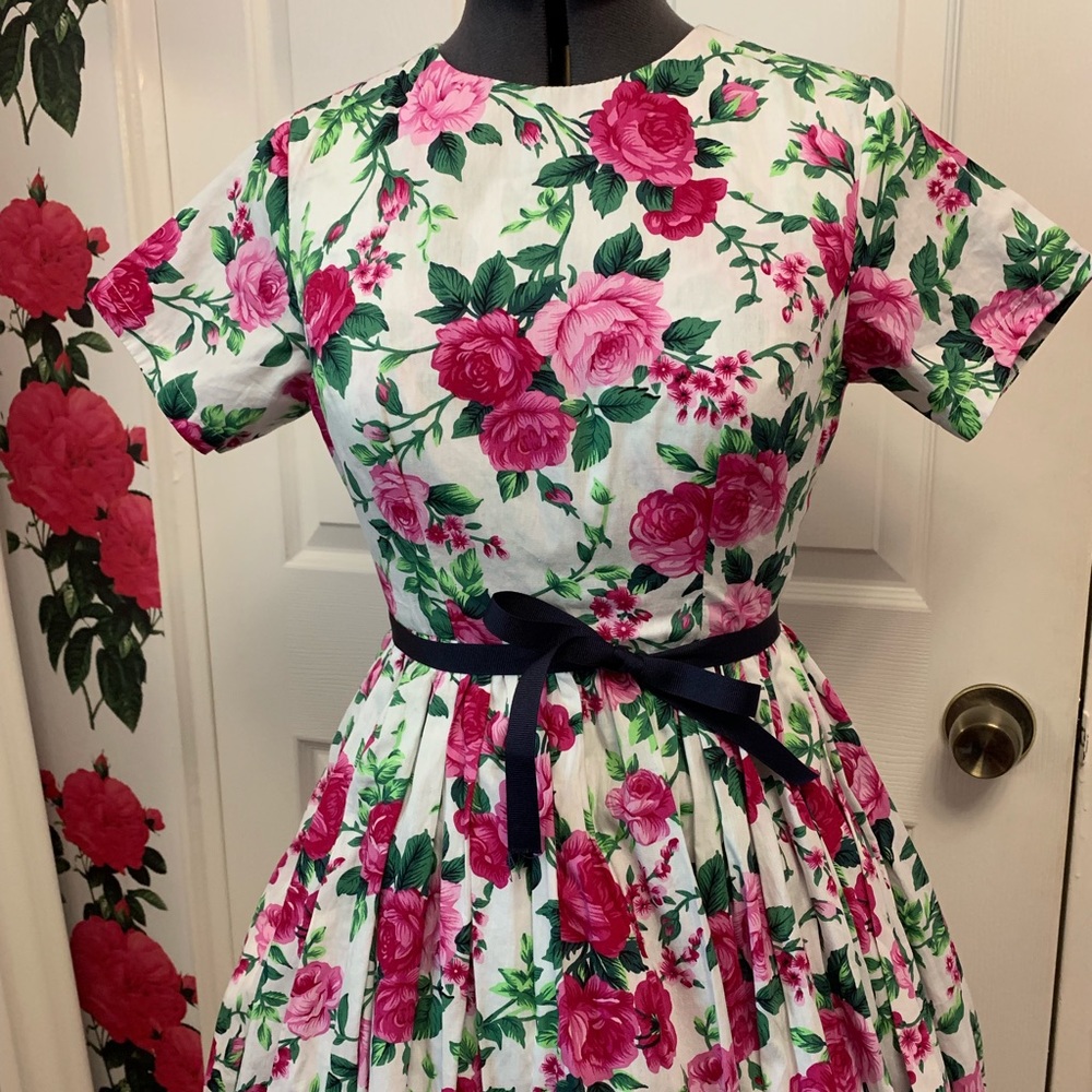 Hearts and Found Dorothy Dress in Pink Rose Floral